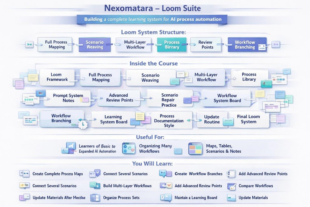 Diagram of Nexomatara Loom Suite with process automation elements
