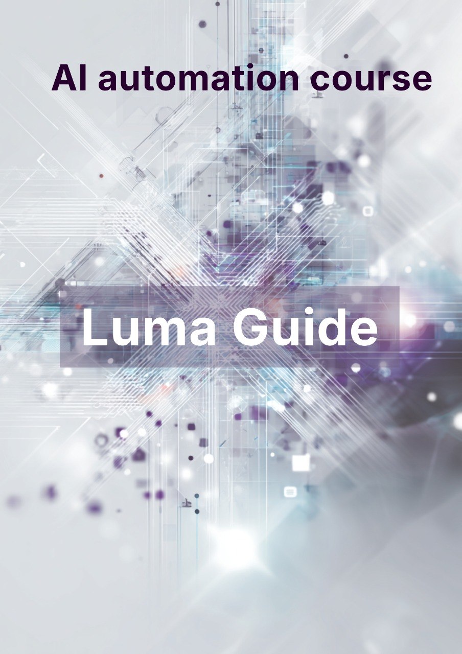 Luma Guide AI automation course title on a futuristic background