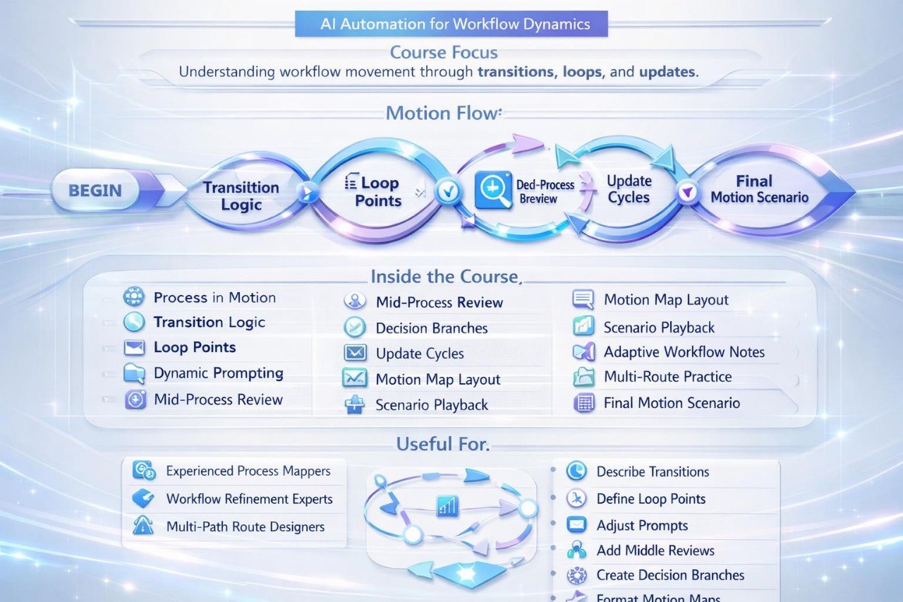 Diagram of AI Automation for Workflow Dynamics with various components and features.
