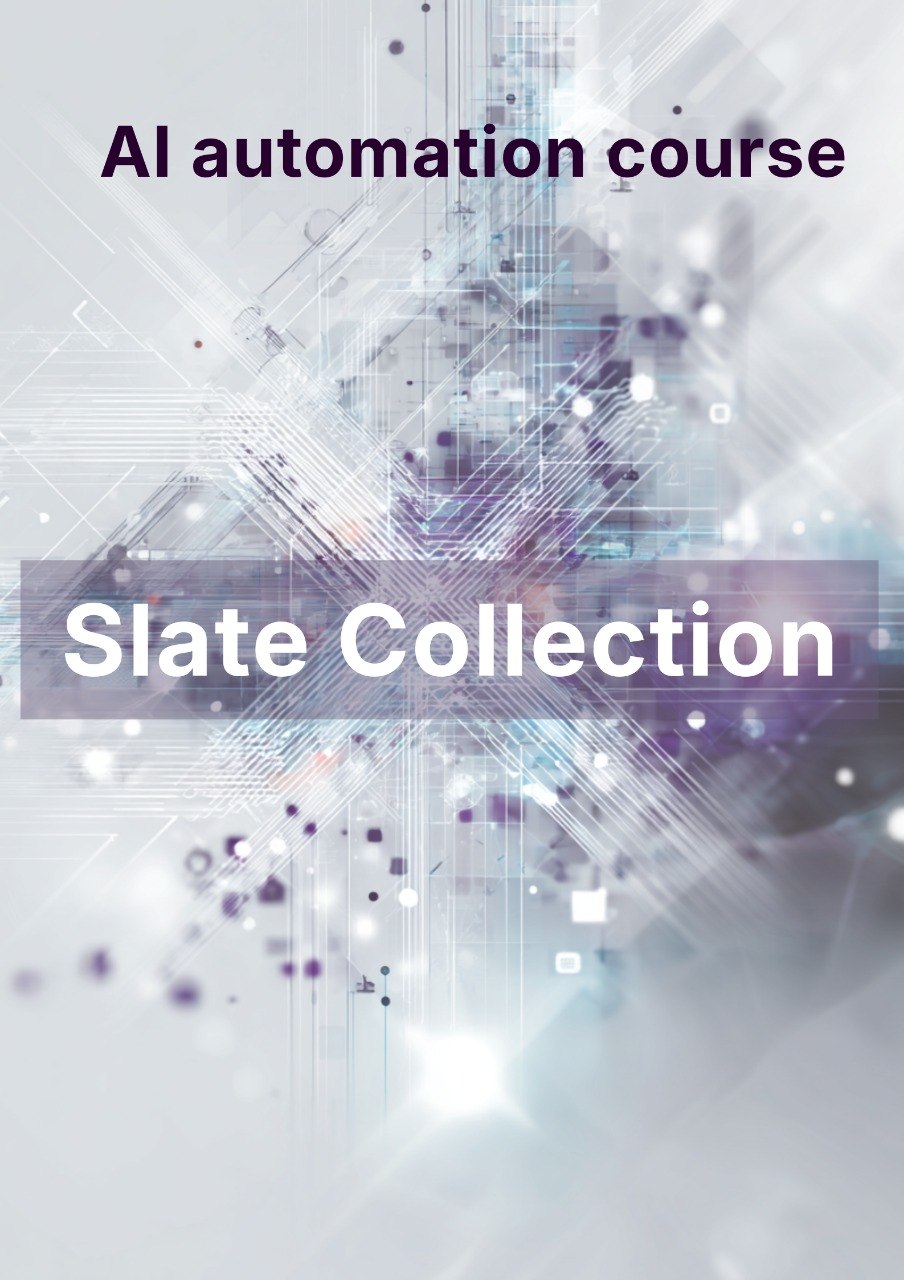AI automation course slate collection with abstract technology design