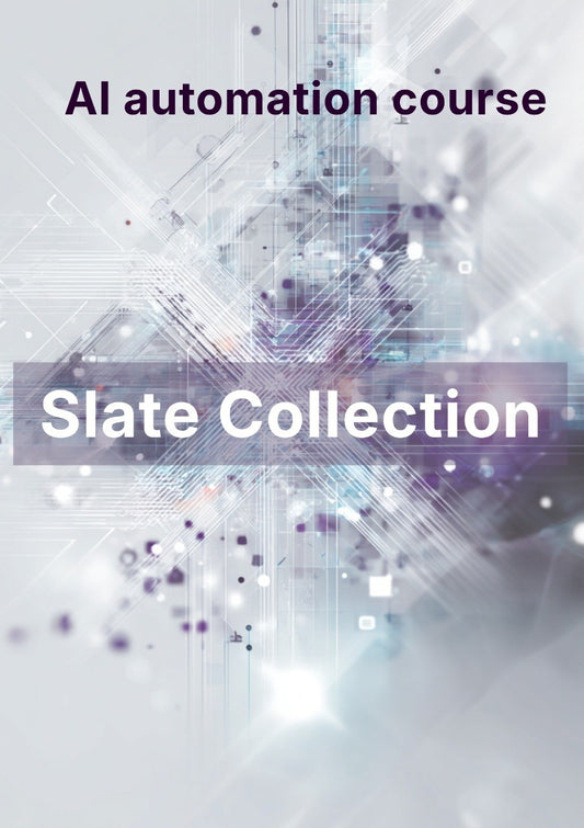 AI automation course slate collection with abstract technology design